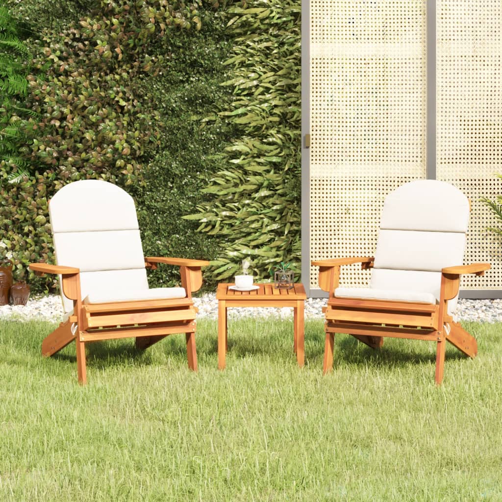 Ensemble de salon 3 pièces Adirondack en bois d'acacia massif