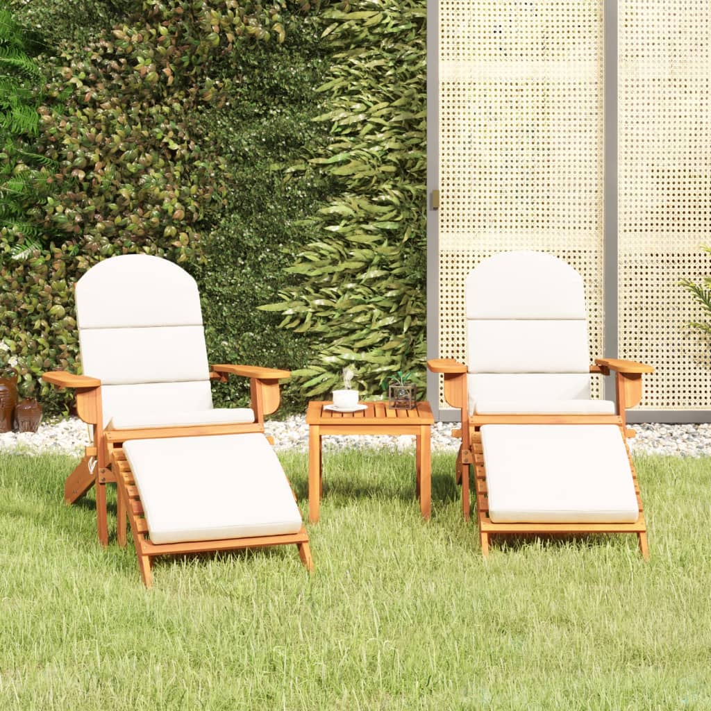 Ensemble de salon 3 pièces Adirondack en bois d'acacia massif