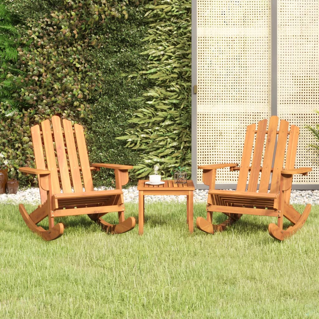 Ensemble de salon 3 pièces Adirondack en bois d'acacia massif