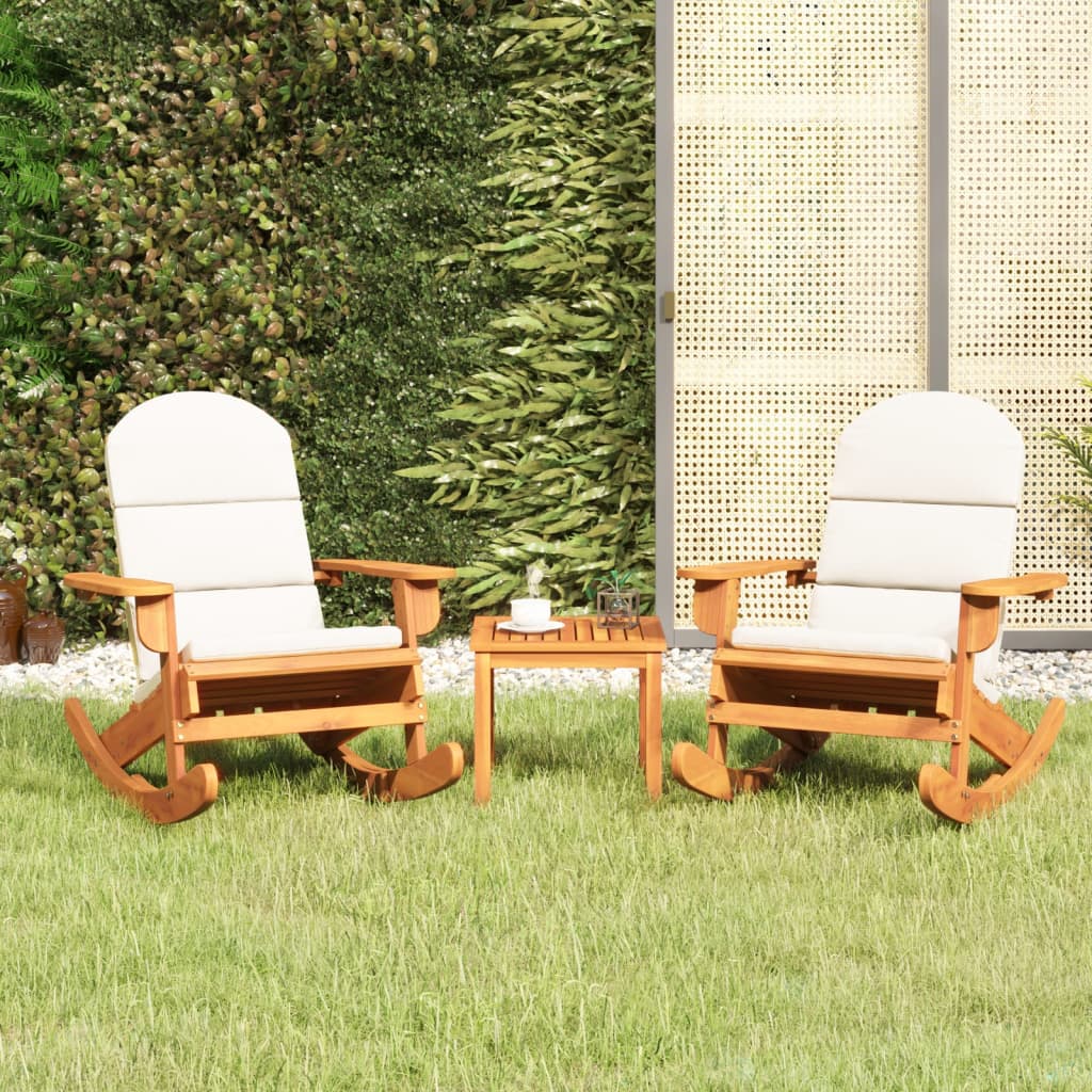 Ensemble de salon 3 pièces Adirondack en bois d'acacia massif