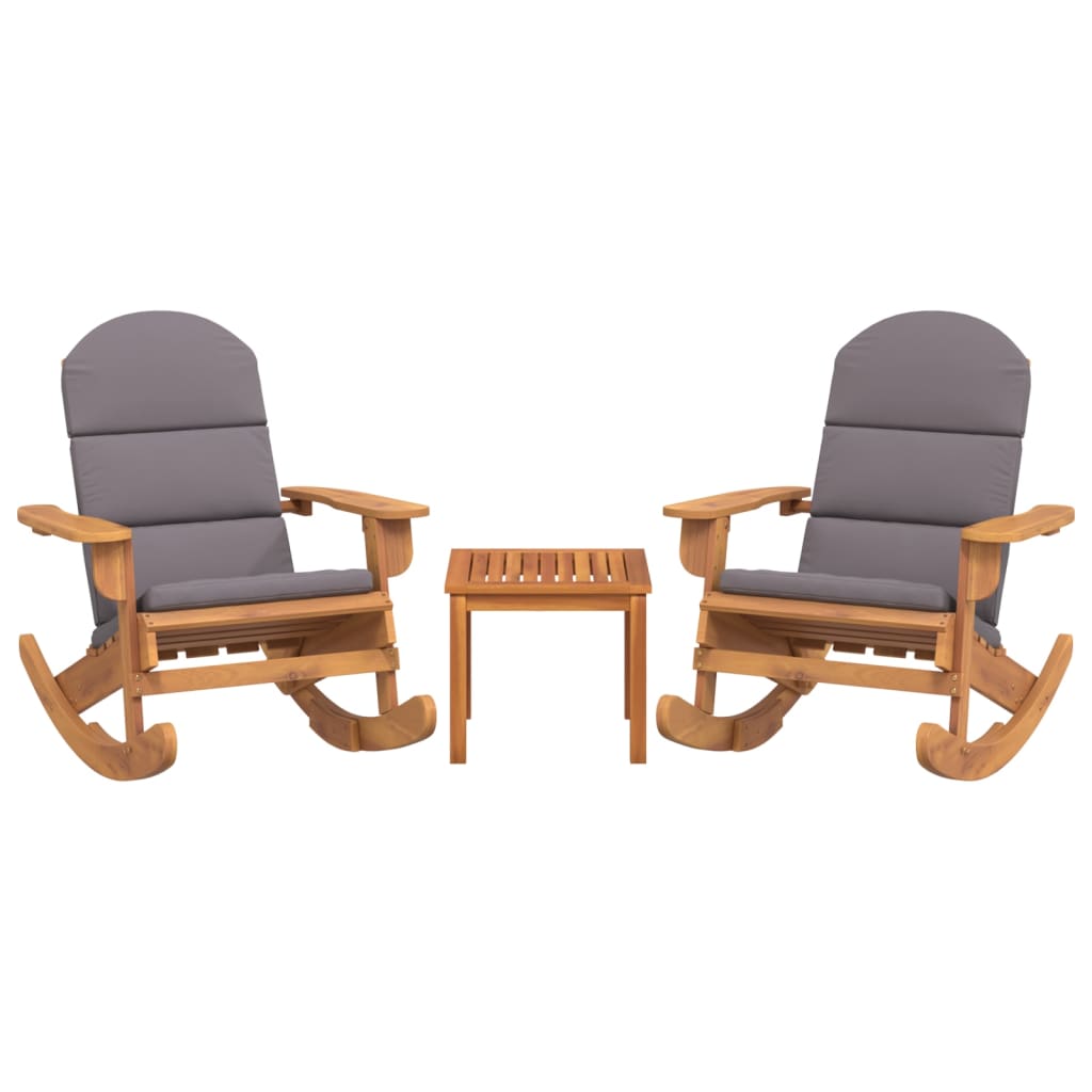 Ensemble de salon 3 pièces Adirondack en bois d'acacia massif