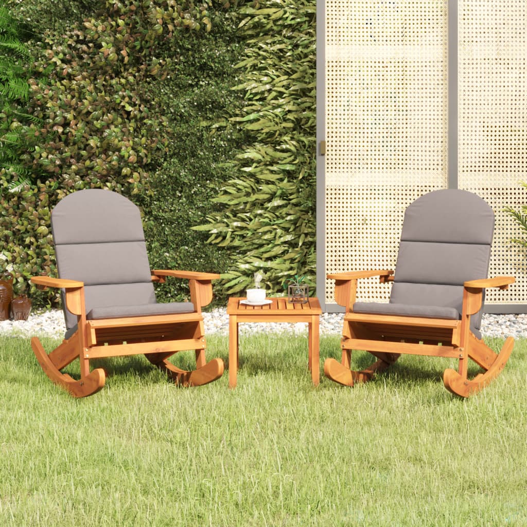 Ensemble de salon 3 pièces Adirondack en bois d'acacia massif