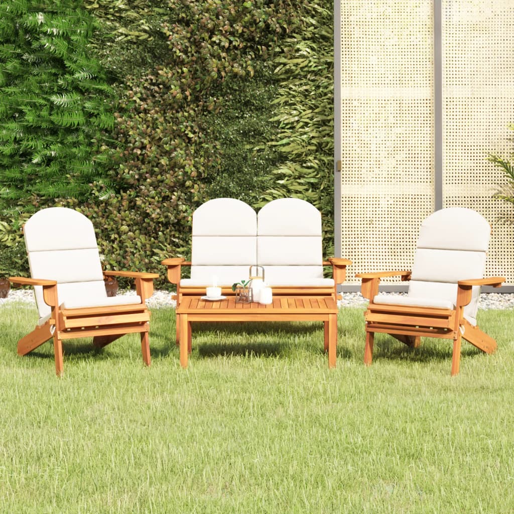 Ensemble de salon 3 pièces Adirondack en bois d'acacia massif