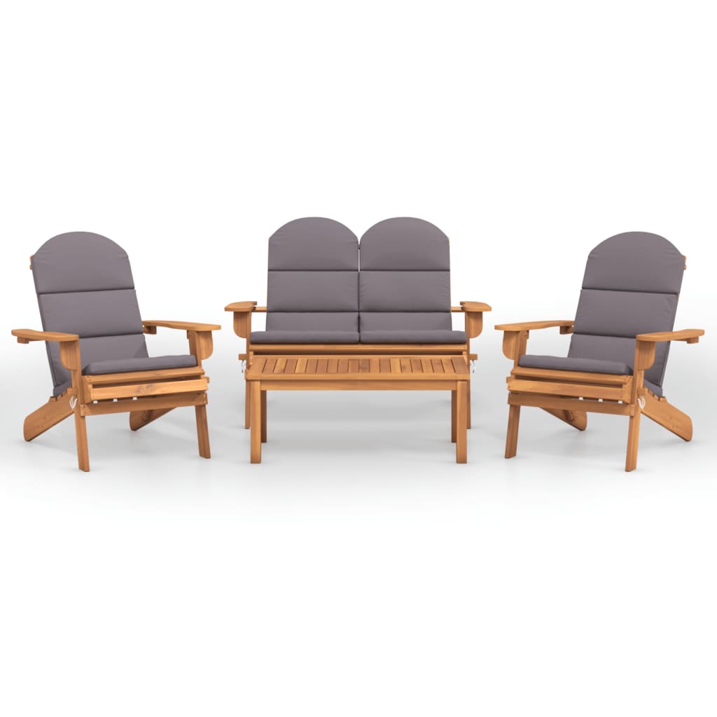 4-delige Loungeset Adirondack massief acaciahout