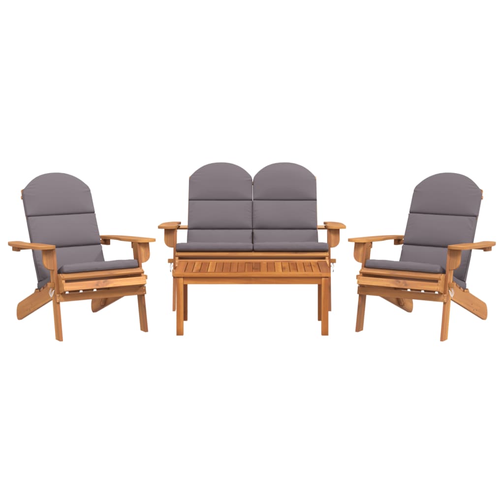 4-delige Loungeset Adirondack massief acaciahout