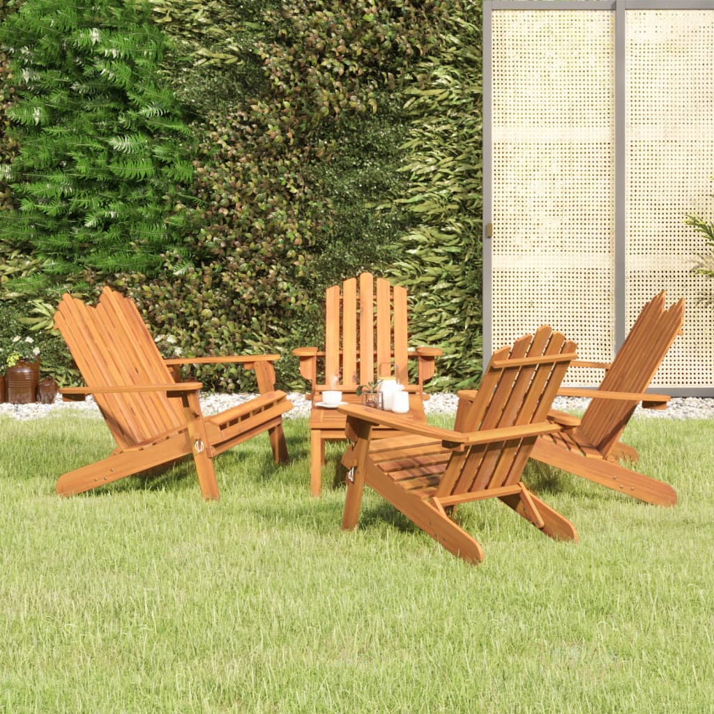 Ensemble de salon 3 pièces Adirondack en bois d'acacia massif