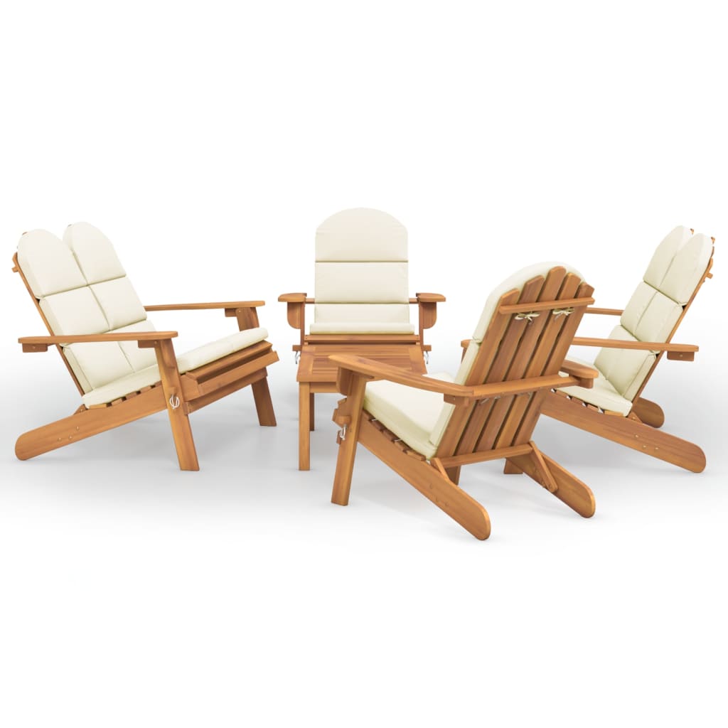 Ensemble de salon 3 pièces Adirondack en bois d'acacia massif