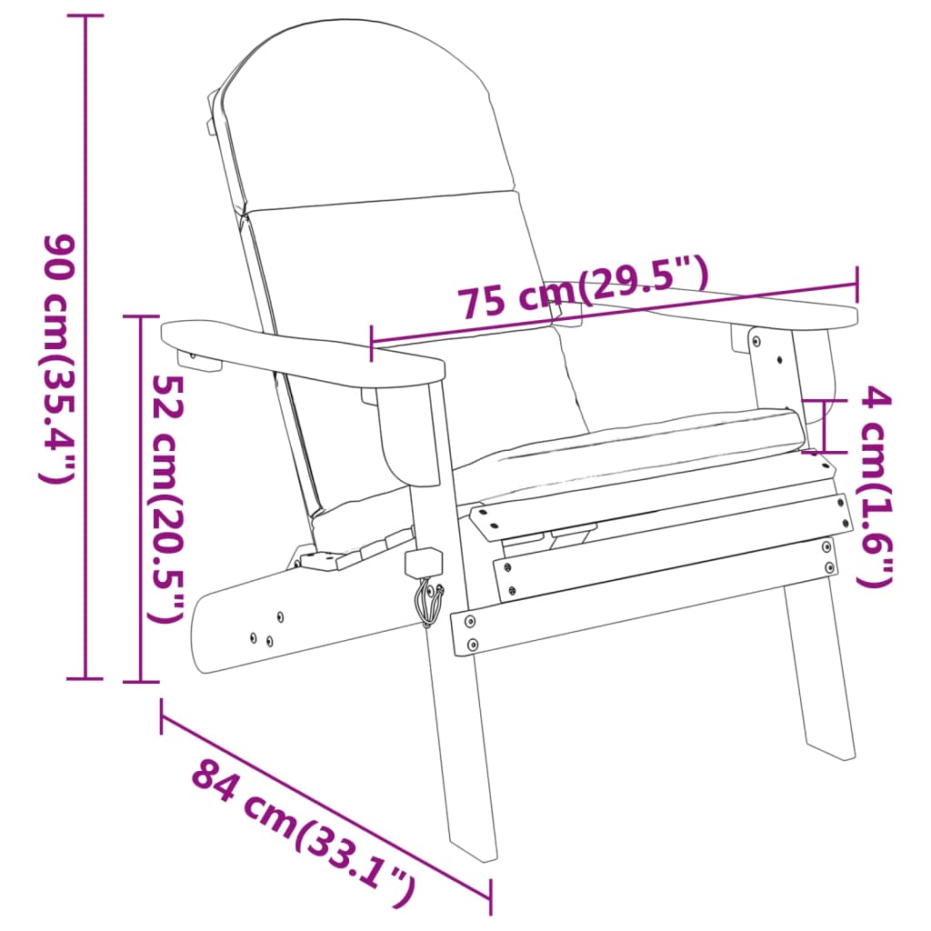 3-delige Loungeset Adirondack massief acaciahout