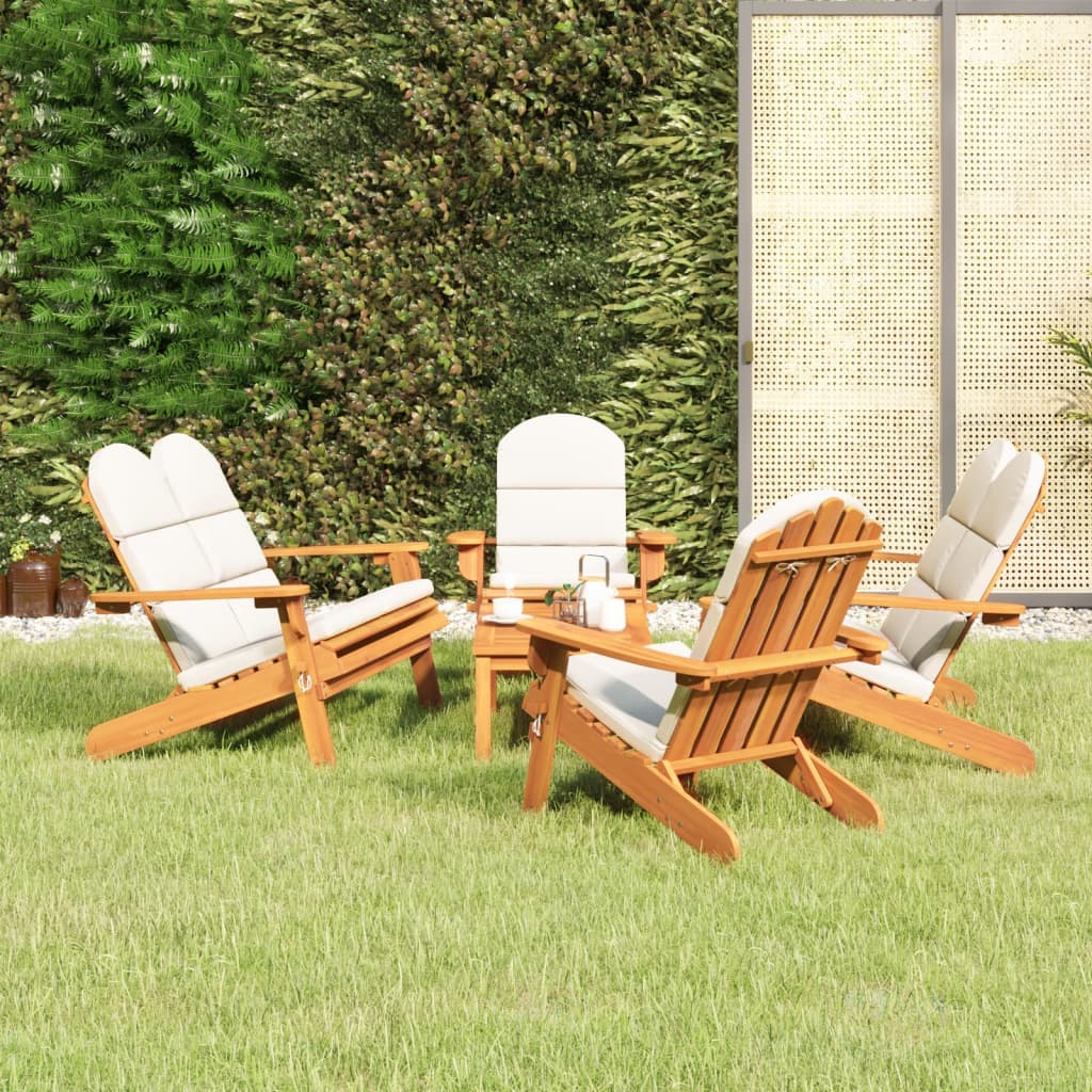 Ensemble de salon 3 pièces Adirondack en bois d'acacia massif