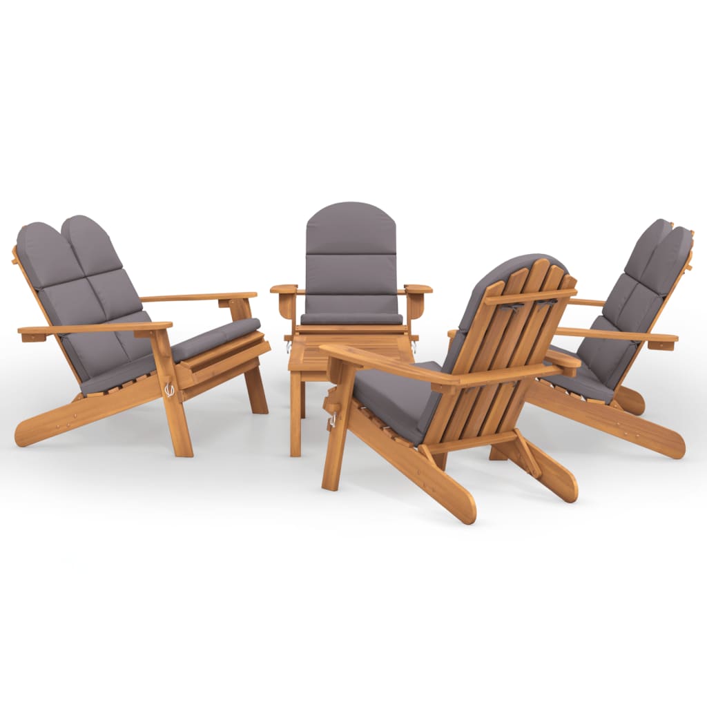 4-delige Loungeset Adirondack massief acaciahout