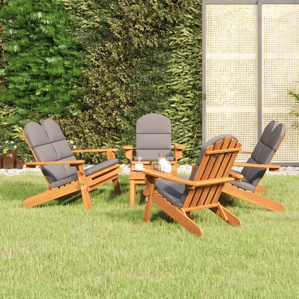 Ensemble de salon 4 pièces Adirondack en bois d'acacia massif