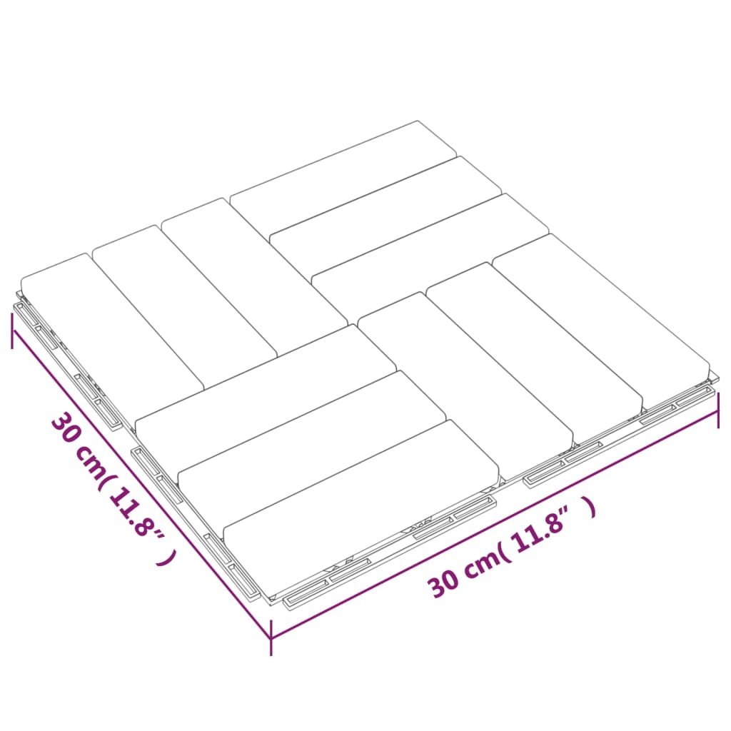 Terrastegels 30 st 30x30 cm massief teakhout