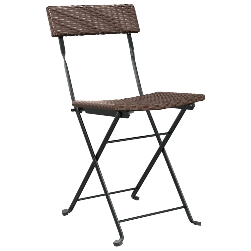 Bistrostoelen 8 st inklapbaar poly rattan en staal