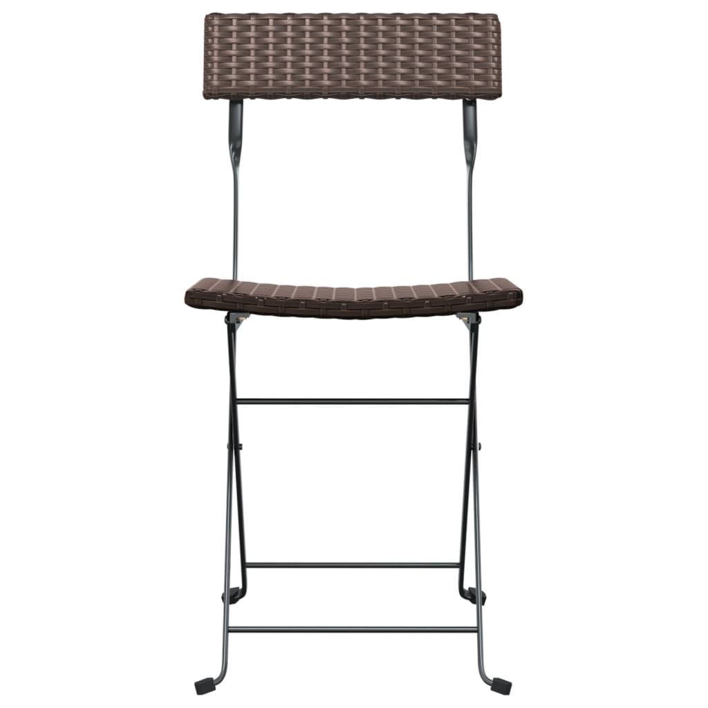 Bistrostoelen 8 st inklapbaar poly rattan en staal