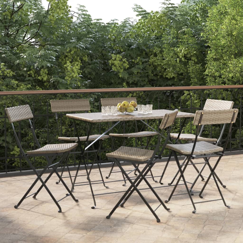 Bistrostoelen 8 st inklapbaar poly rattan en staal