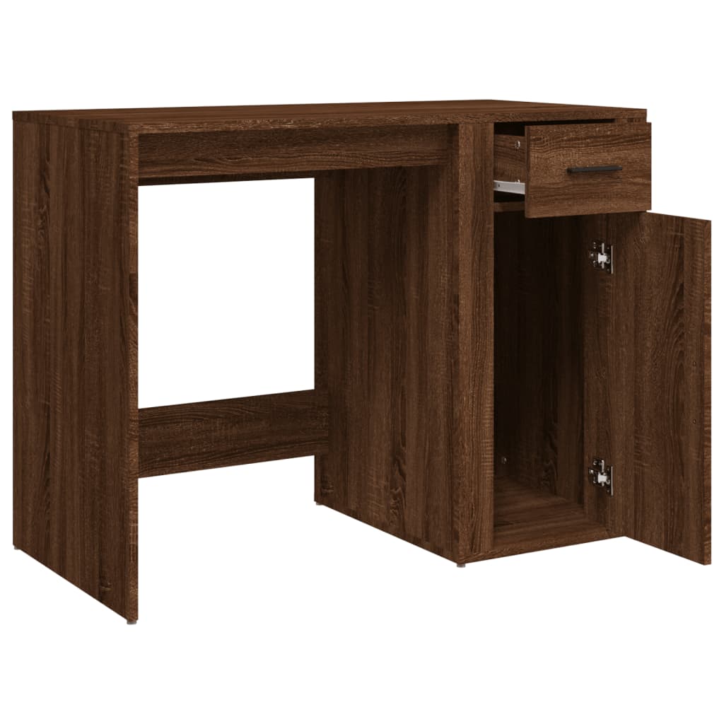 Bureau 100x49x75 cm bewerkt hout eikenkleurig