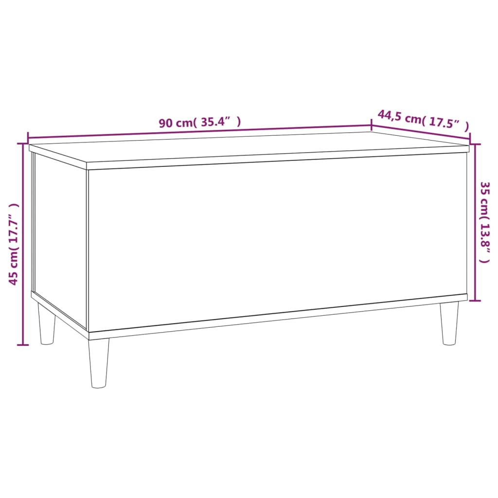 Salontafel 60x44,5x45 cm bewerkt hout