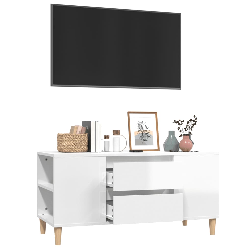 Tv-meubel 102x44,5x50 cm bewerkt hout