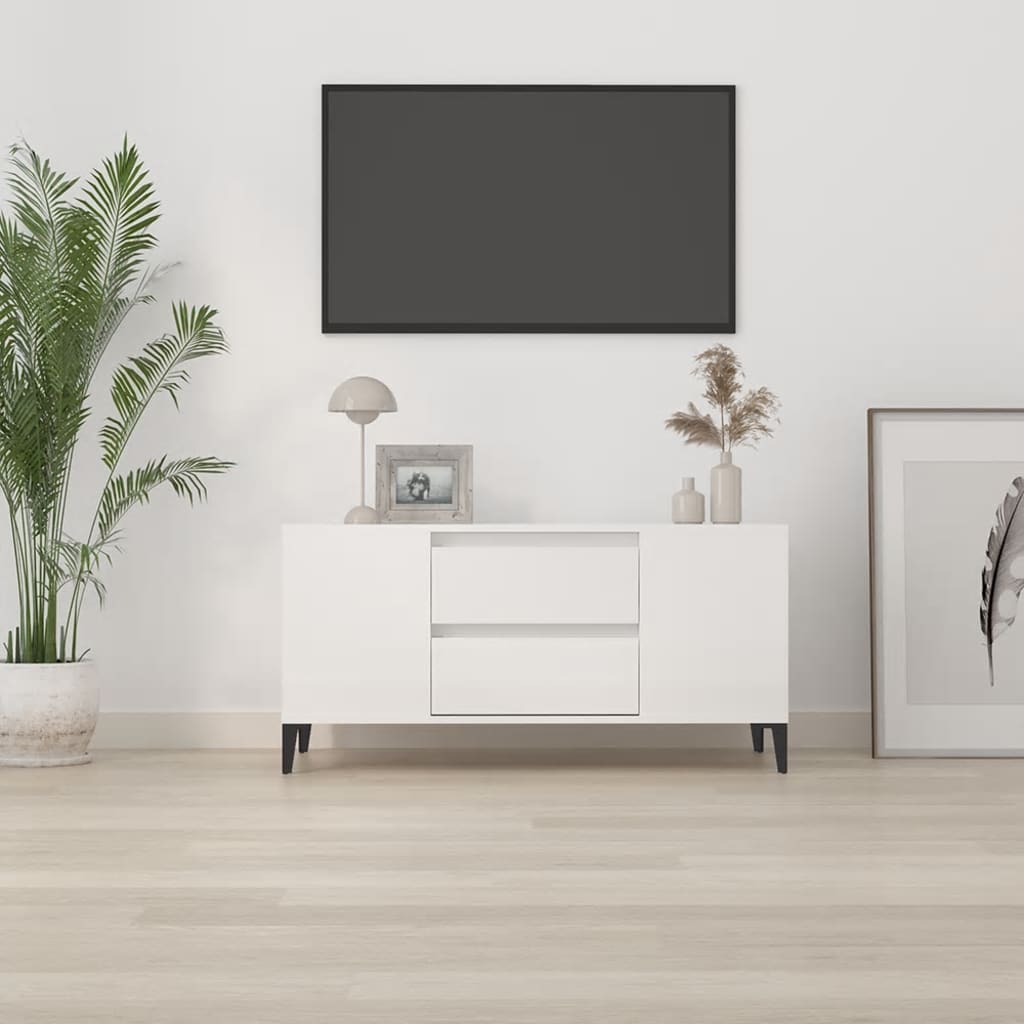 Tv-meubel 102x44,5x50 cm bewerkt hout