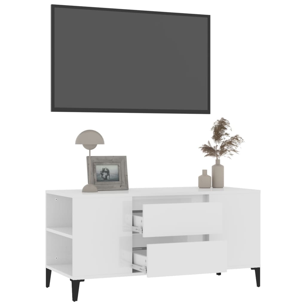 Tv-meubel 102x44,5x50 cm bewerkt hout