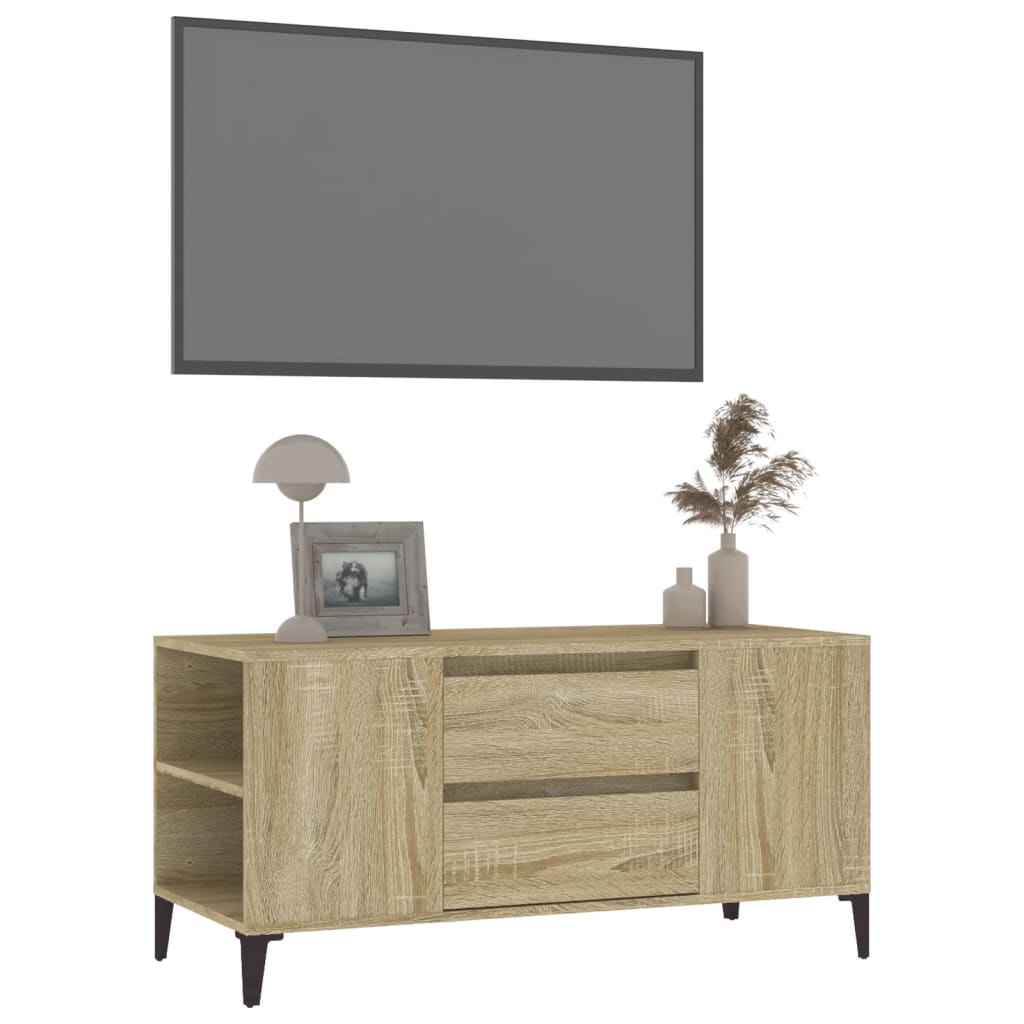 Tv-meubel 102x44,5x50 cm bewerkt hout