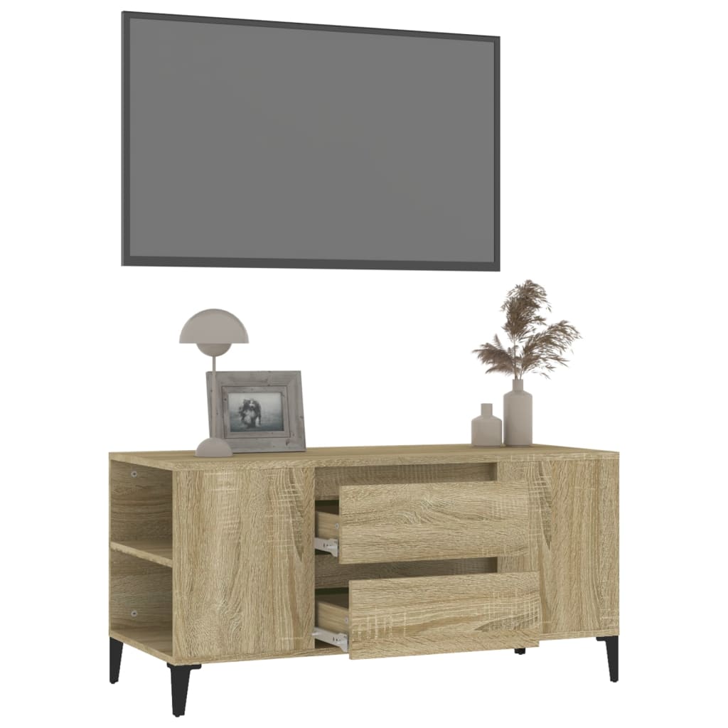 Tv-meubel 102x44,5x50 cm bewerkt hout