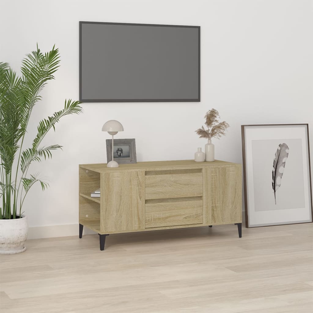 Tv-meubel 102x44,5x50 cm bewerkt hout