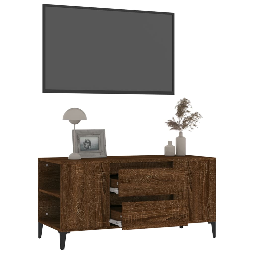 Tv-meubel 102x44,5x50 cm bewerkt hout