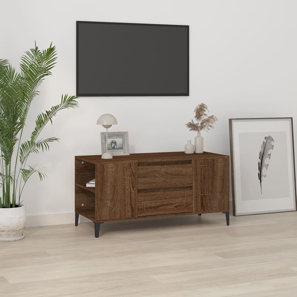 Tv-meubel 102x44,5x50 cm bewerkt hout