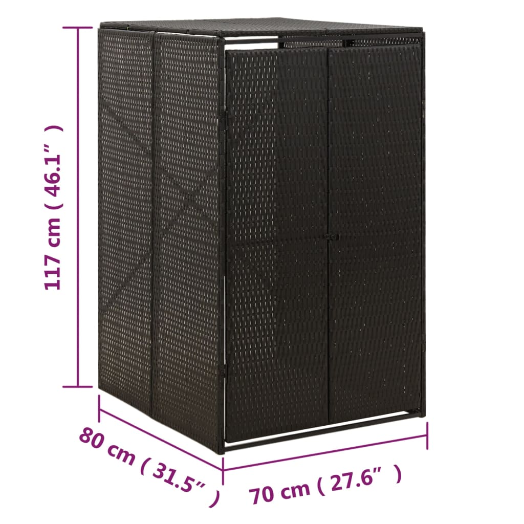 Containerberging dubbel 140x80x117 cm poly rattan