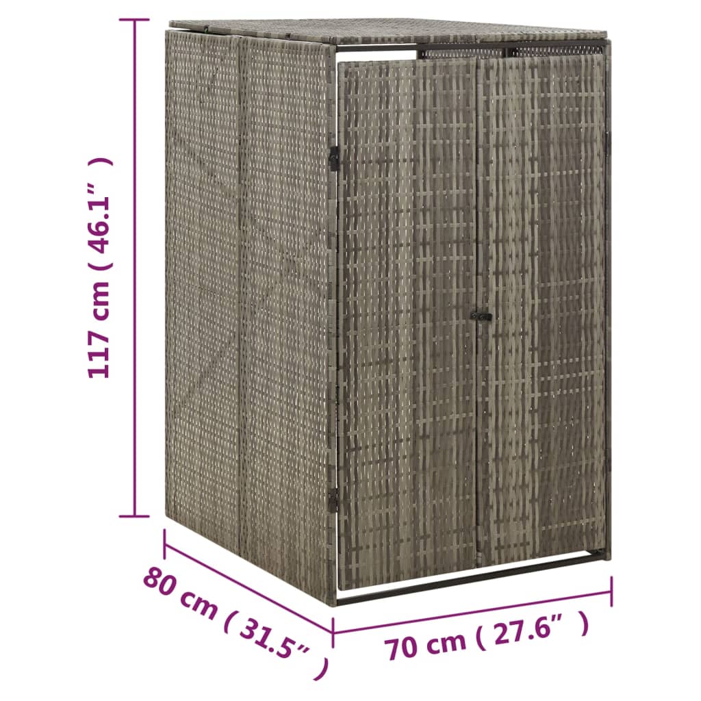 Containerberging dubbel 140x80x117 cm poly rattan