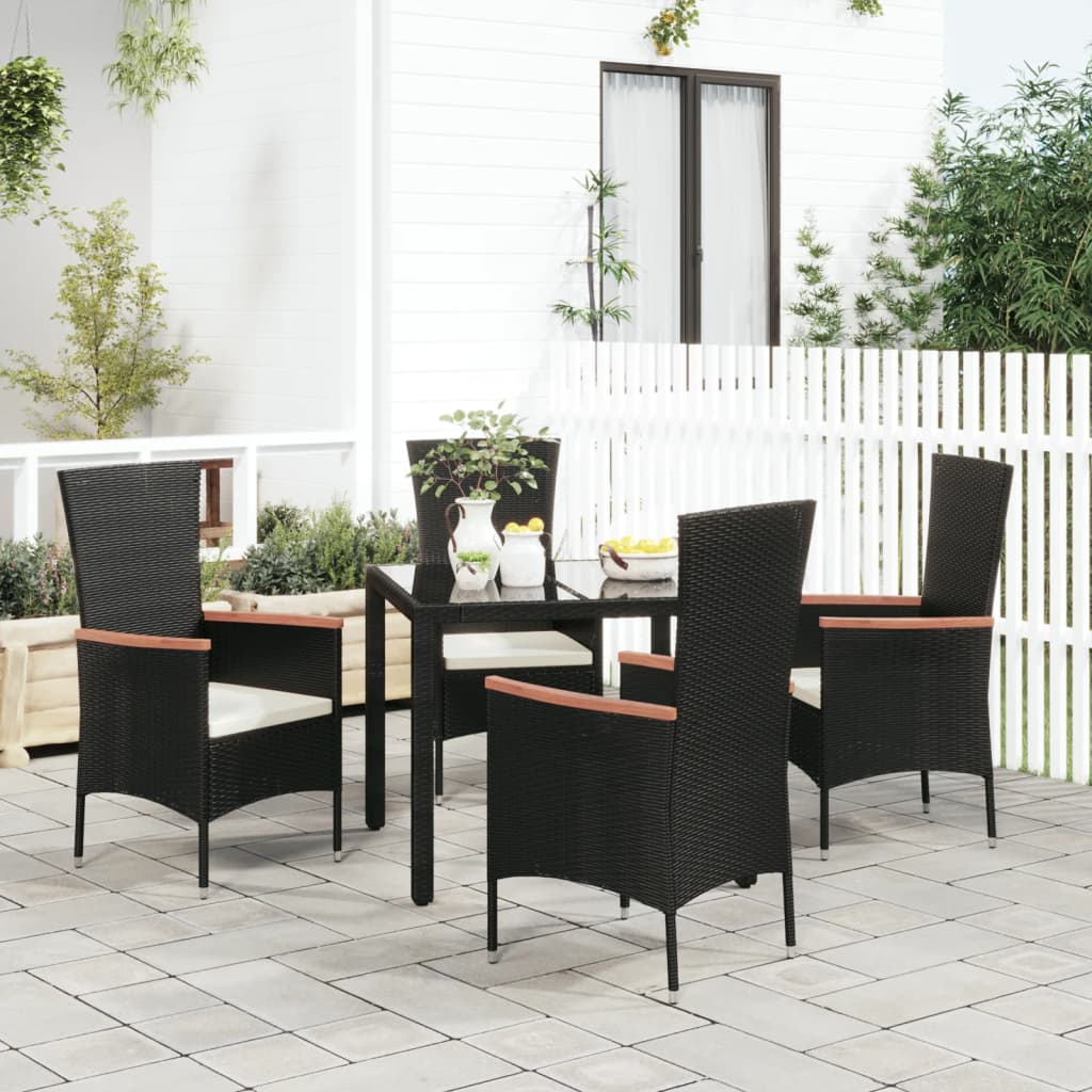 Tuinstoelen 4 st met kussens poly rattan