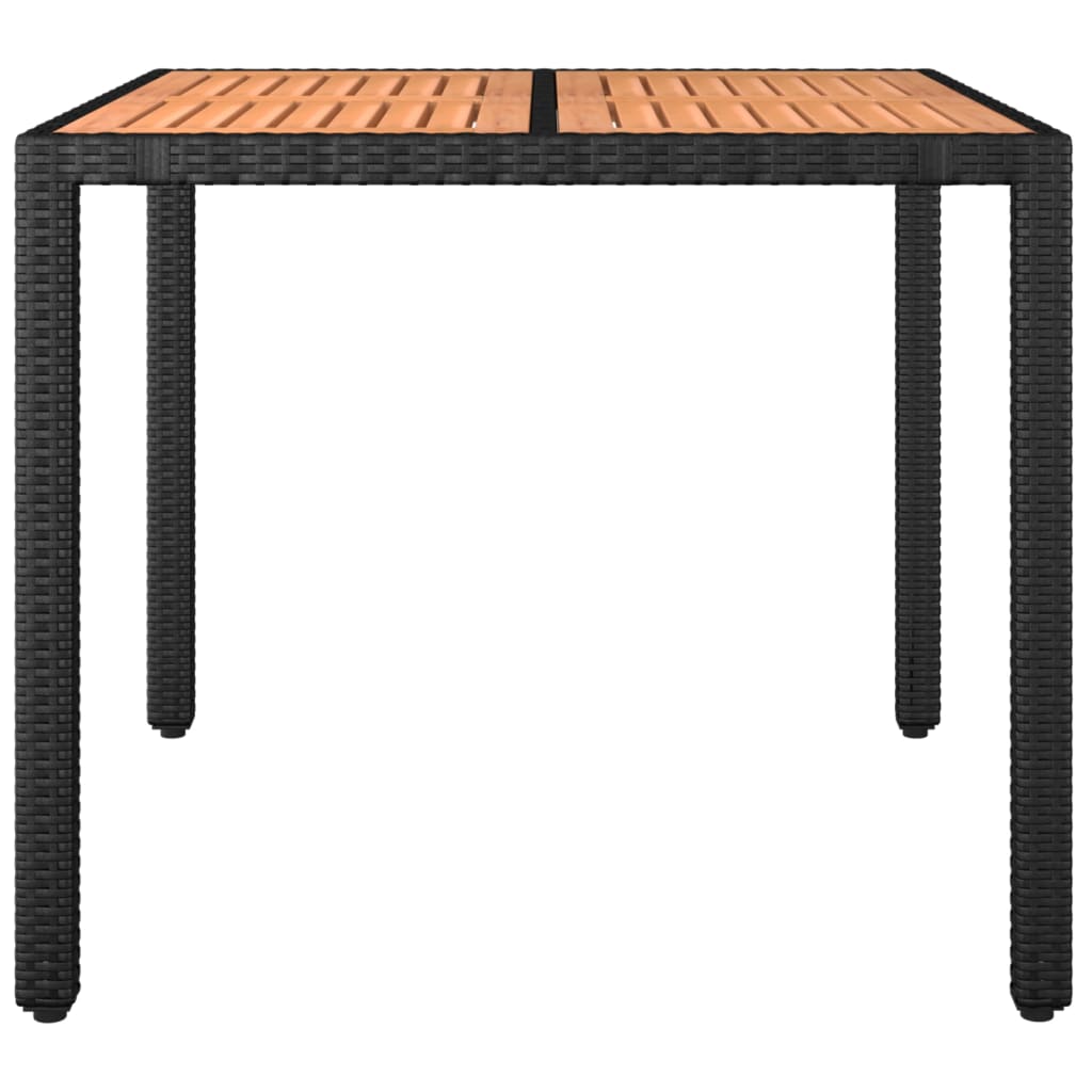 Tuintafel met glazen blad poly rattan en gehard glas