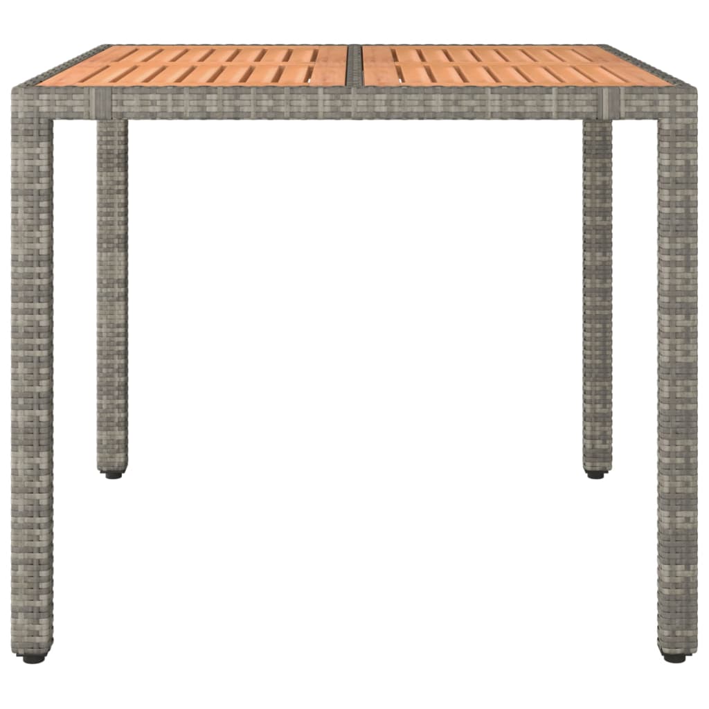 Tuintafel met glazen blad poly rattan en gehard glas