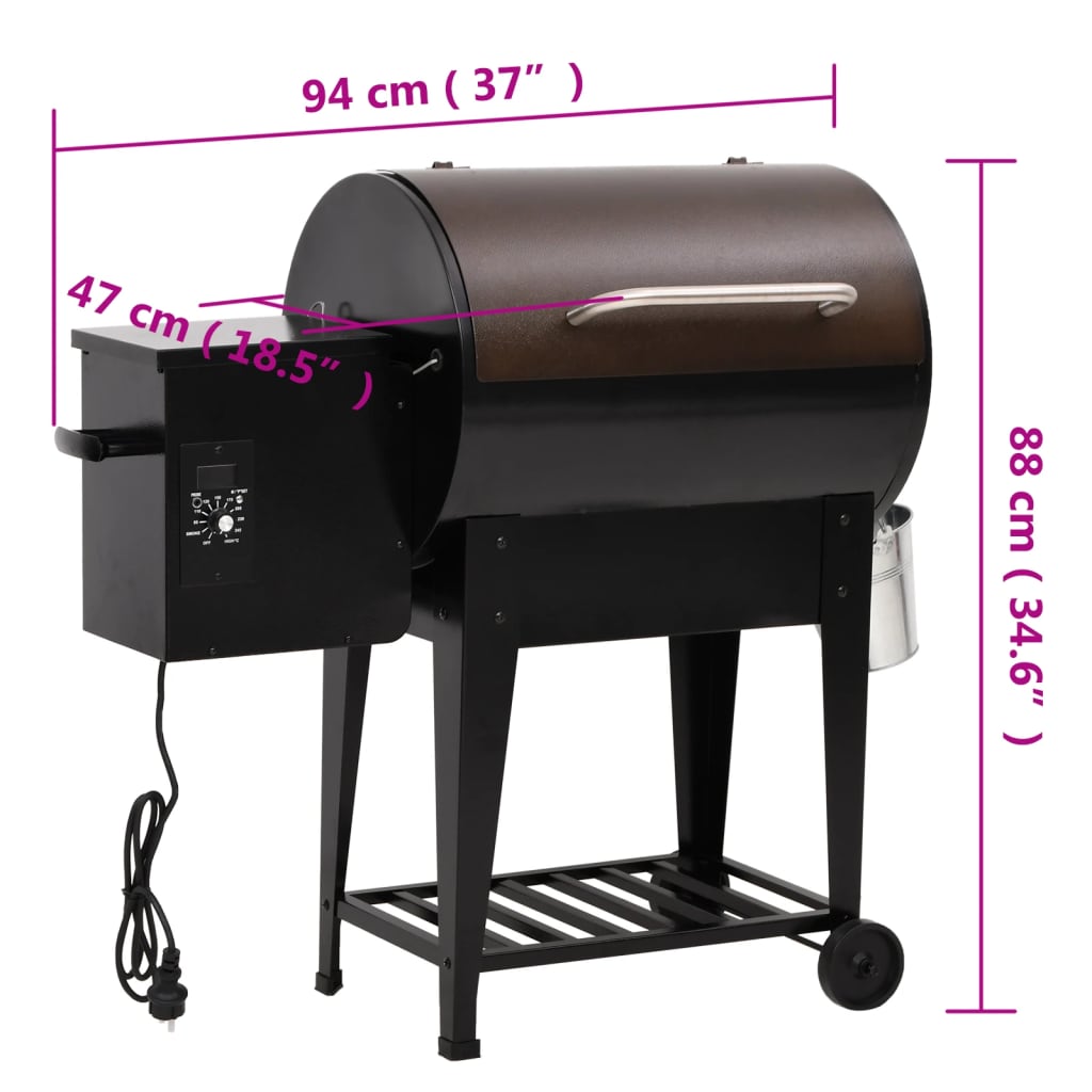 Barbecue à pellets 94 cm fer noir