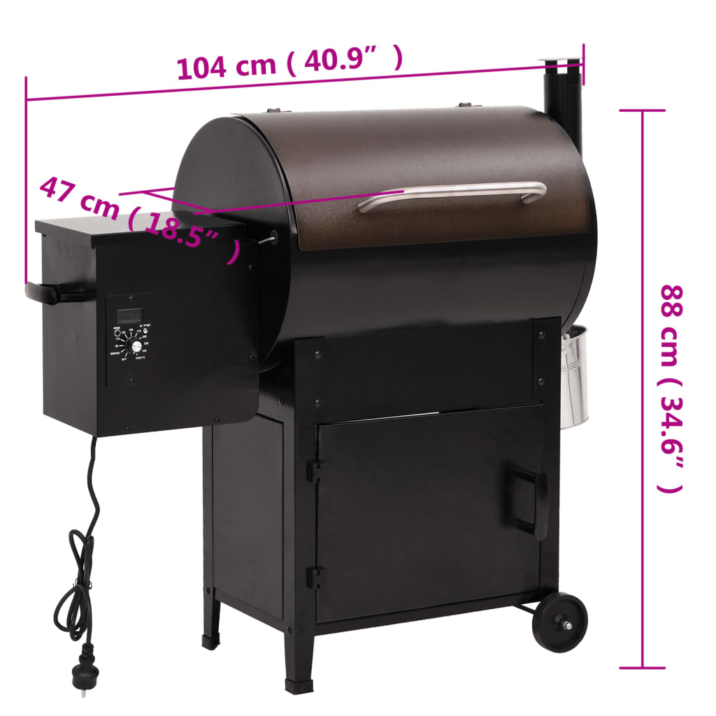 Pelletbarbecue 94 cm ijzer zwart