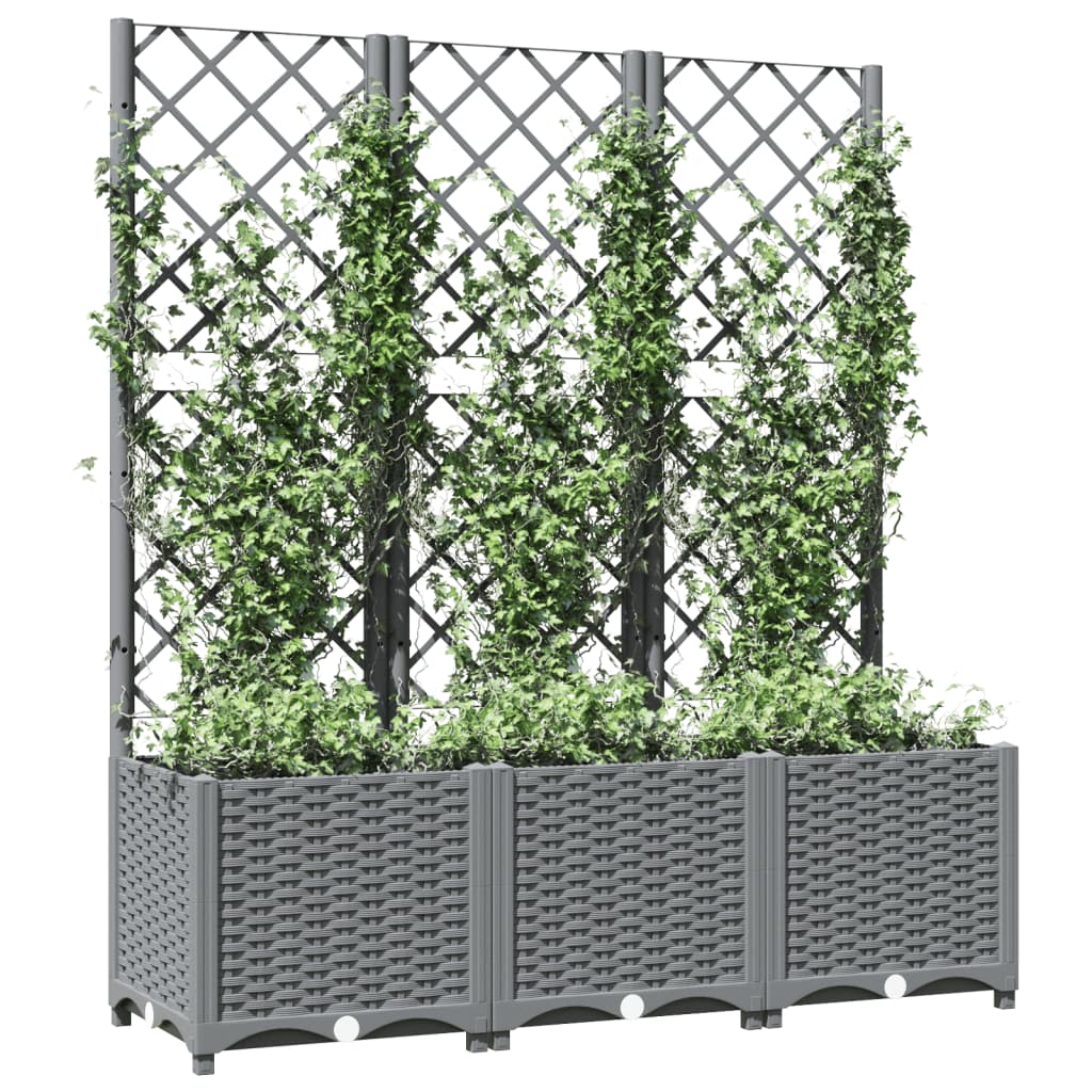 Plantenbak met latwerk 40x40x121,5 cm polypropeen