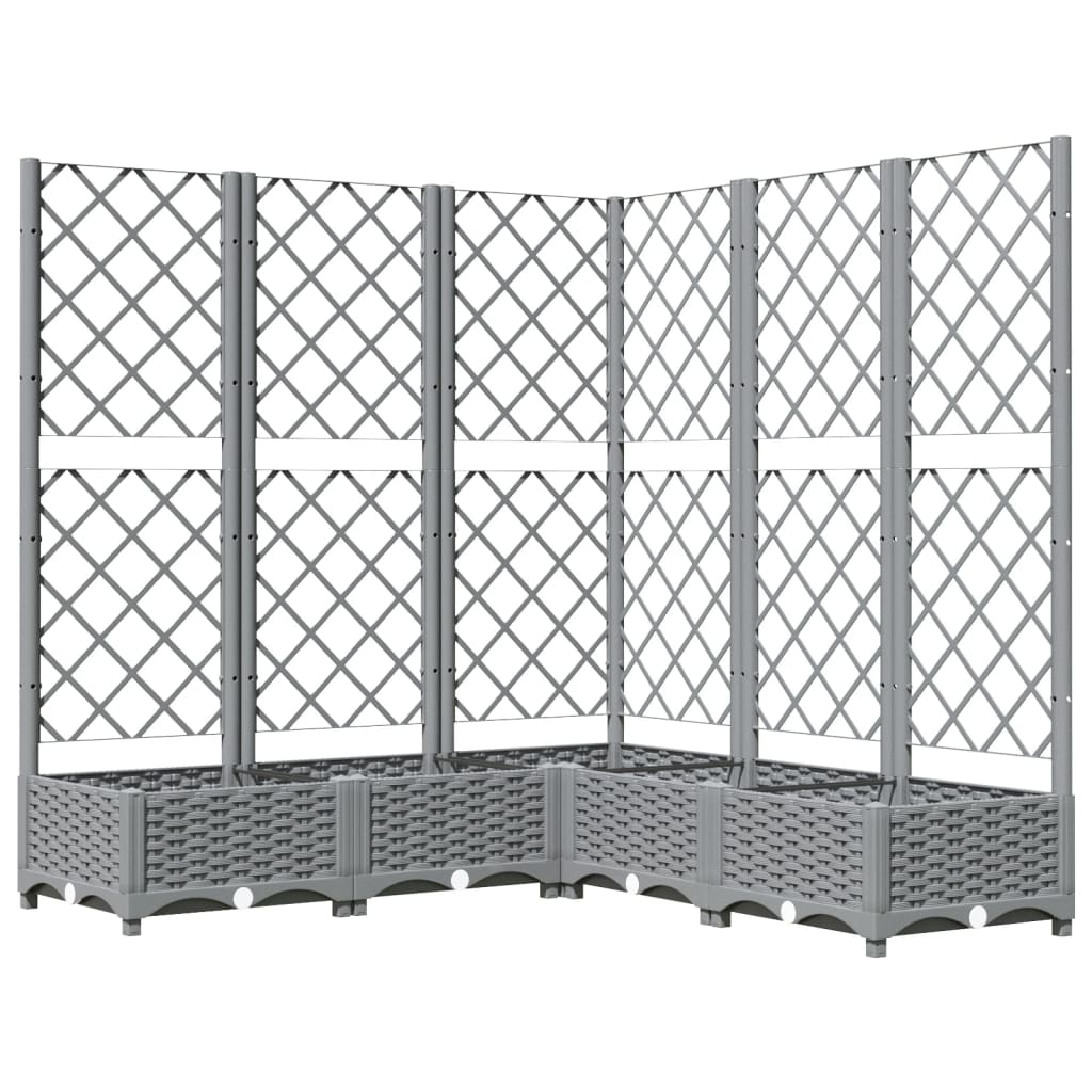 Plantenbak met latwerk 40x40x121,5 cm polypropeen