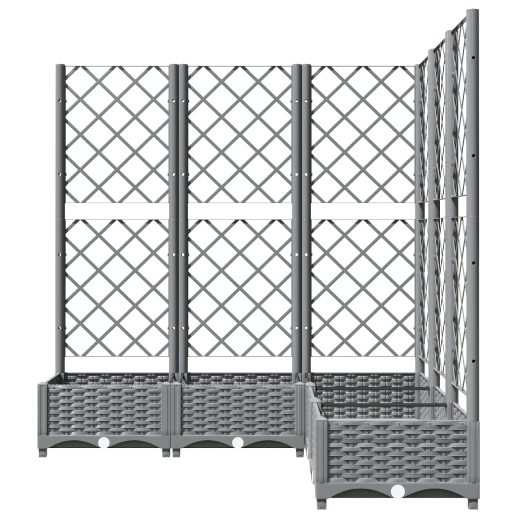 Plantenbak met latwerk 40x40x121,5 cm polypropeen