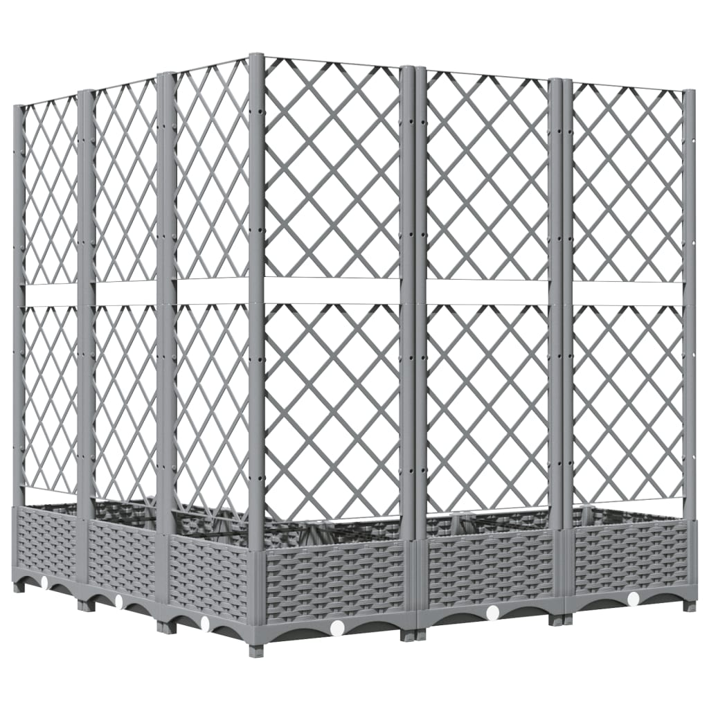 Plantenbak met latwerk 40x40x121,5 cm polypropeen