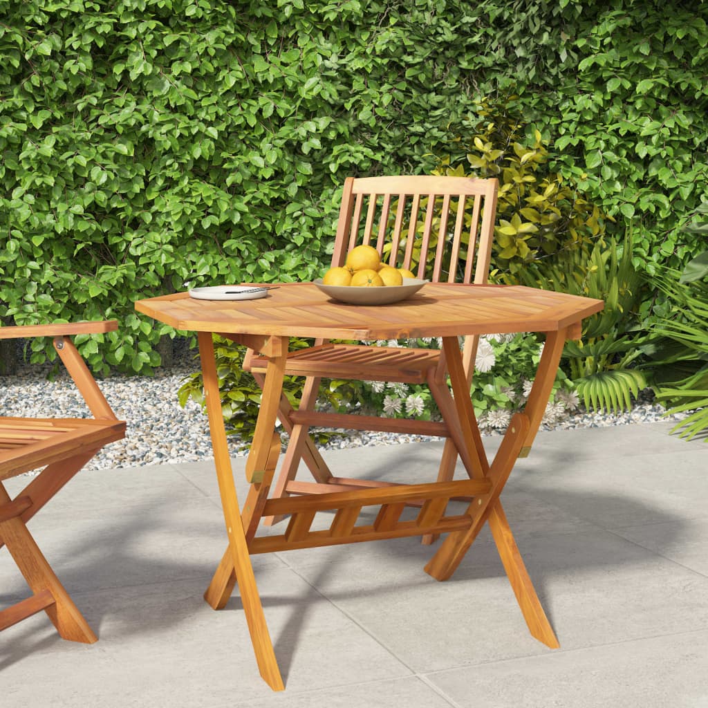 Table de jardin pliante 135x85x75 cm en bois d'acacia massif