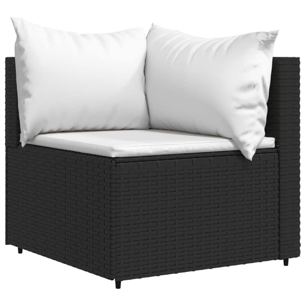 3-delige Loungeset met kussens poly rattan