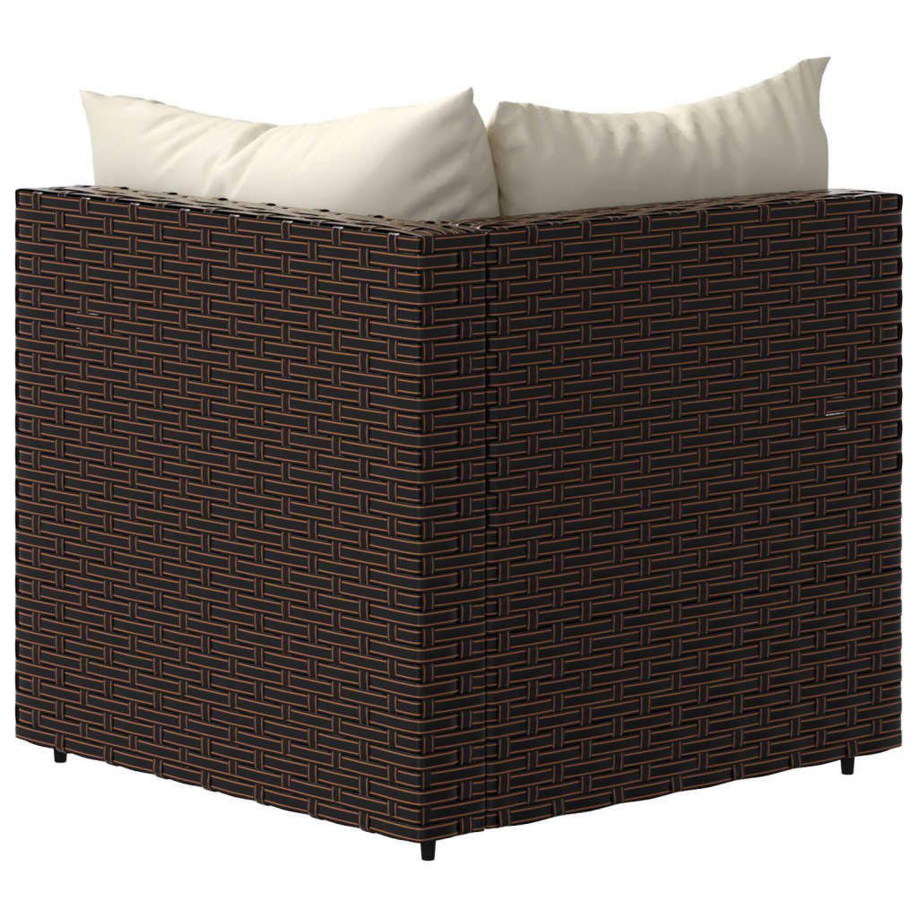 3-delige Loungeset met kussens poly rattan