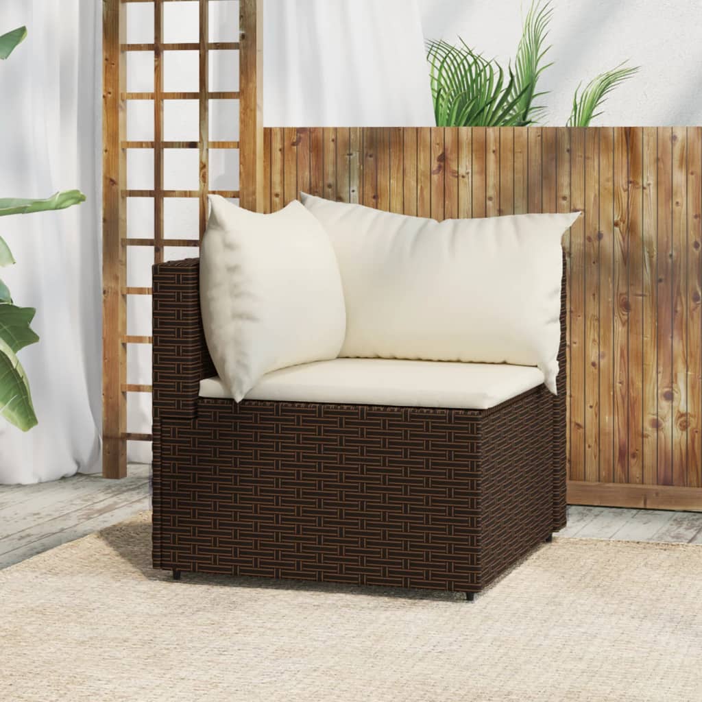 3-delige Loungeset met kussens poly rattan