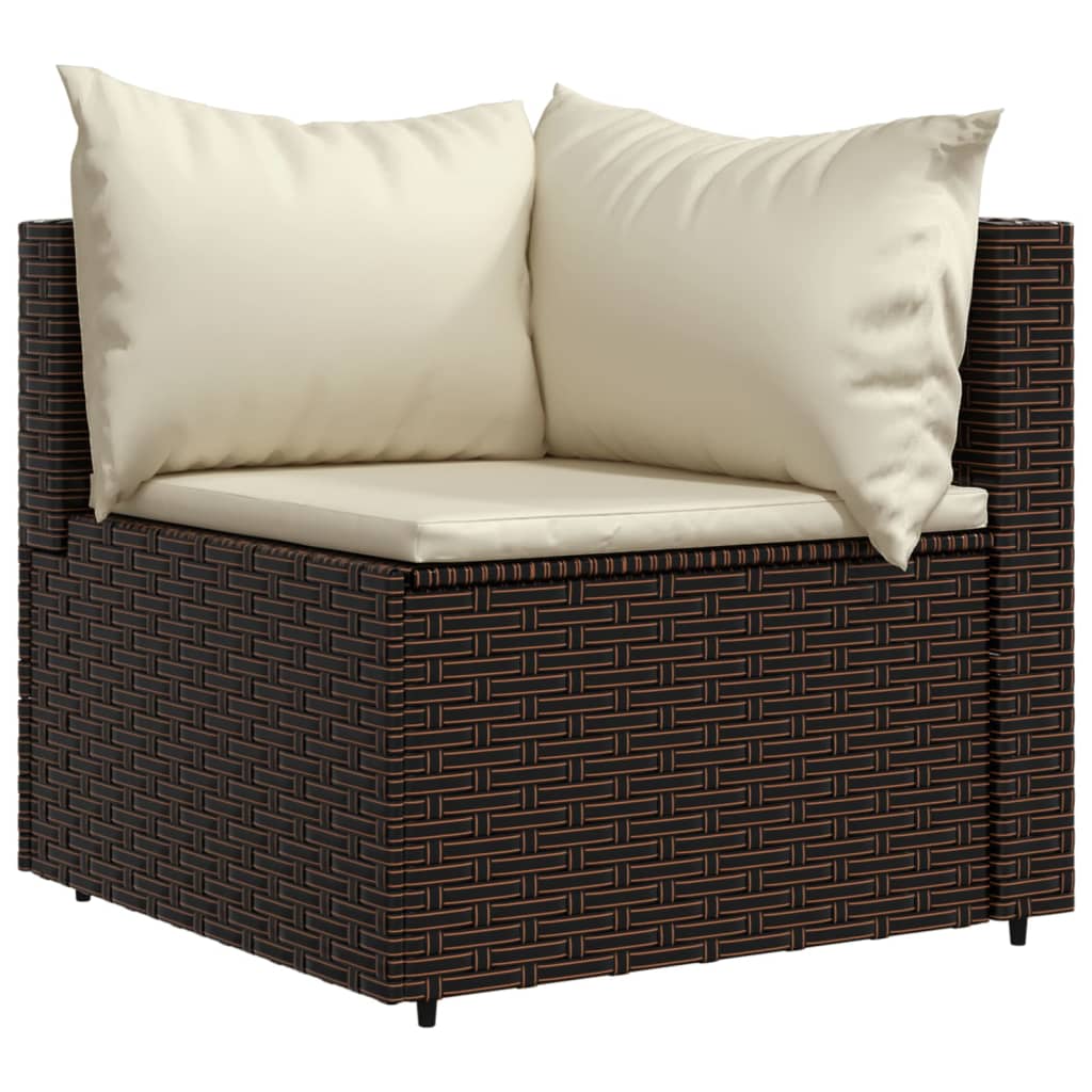 3-delige Loungeset met kussens poly rattan