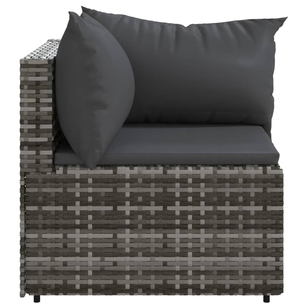 3-delige Loungeset met kussens poly rattan