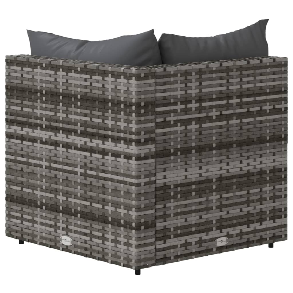 3-delige Loungeset met kussens poly rattan