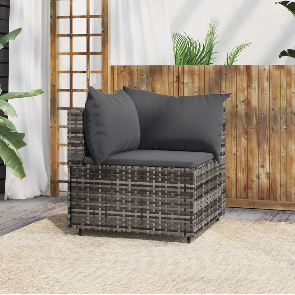 3-delige Loungeset met kussens poly rattan