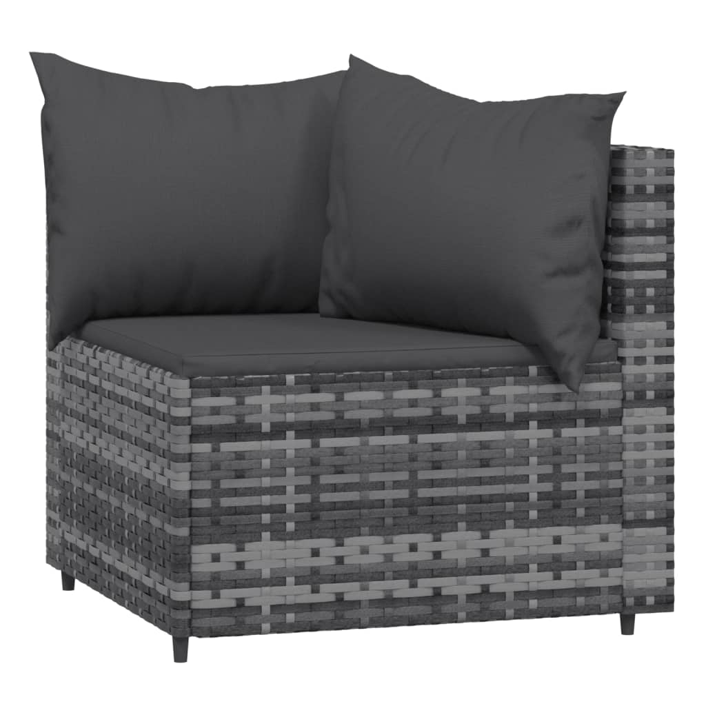 3-delige Loungeset met kussens poly rattan