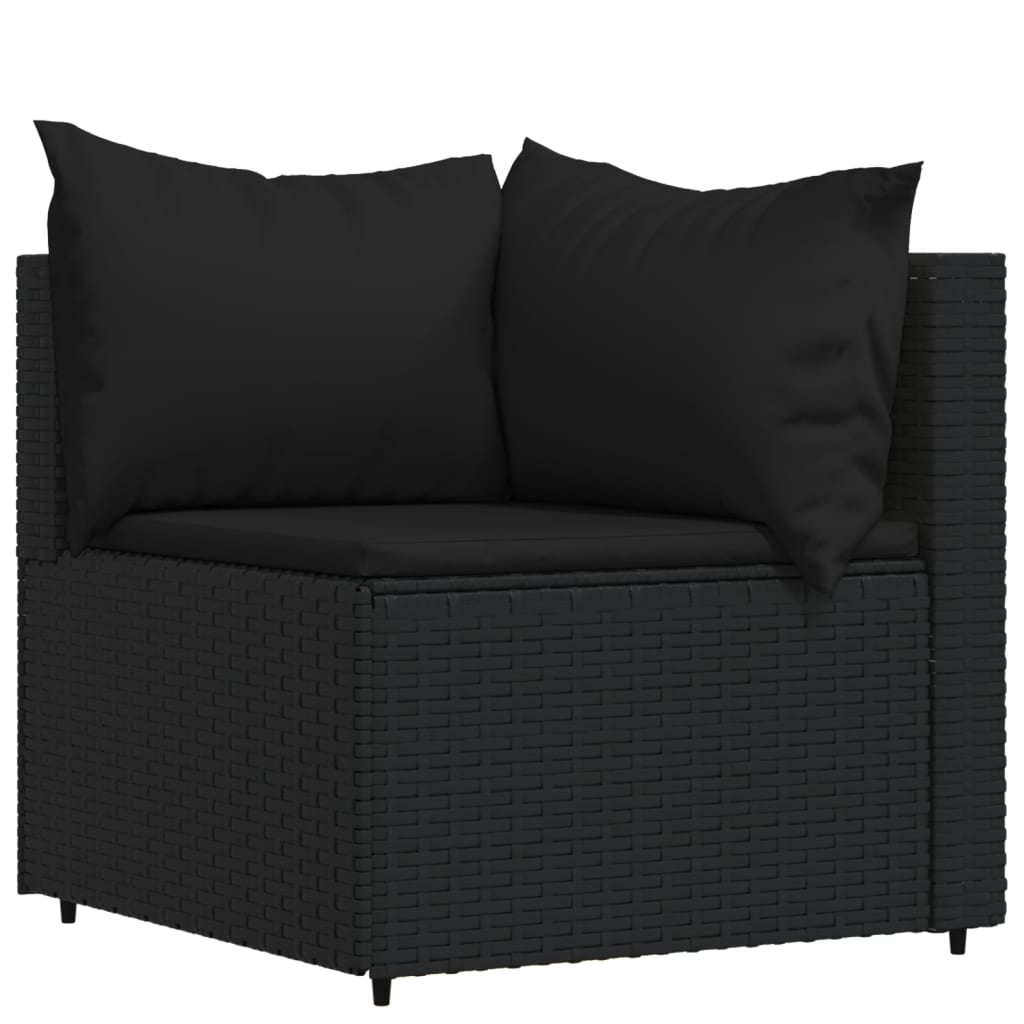 3-delige Loungeset met kussens poly rattan